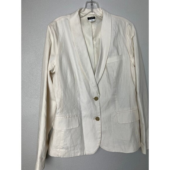J.CREW Thompson Linen Cotton Two Button Lightweight Coat Tan Size 10 - Picture 3 of 6
